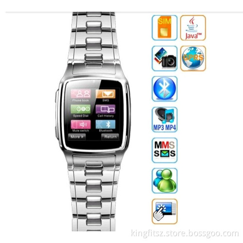 First Stainless Steel Java Watch Phone Tw810 Quadband 1.3MP Camera 1.6 Inch Touch